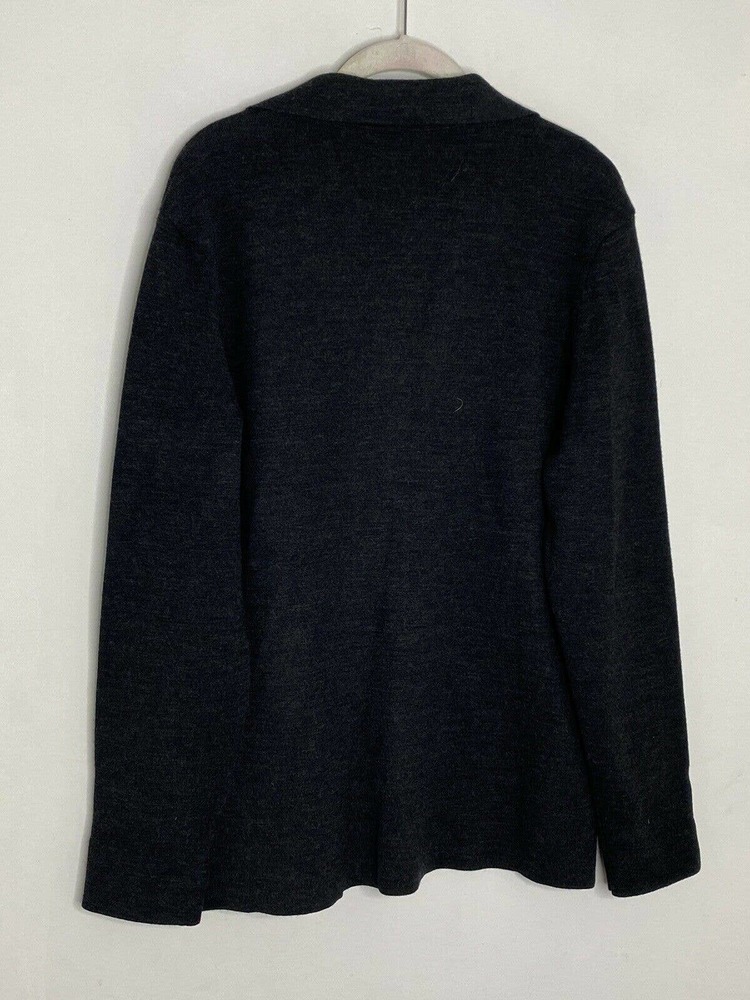 Heather Gray Wool Blend Grandma Collar Button Cardigan Sweater EMI Maglia Sz L - Picture 6 of 6